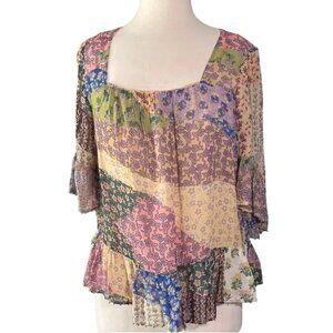 Bohemian Patchwork Blouse in Multicolor